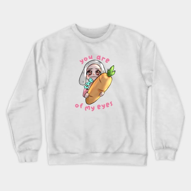 The Carrot of My Eyes (Soft Pink) Crewneck Sweatshirt by Tired Pirate